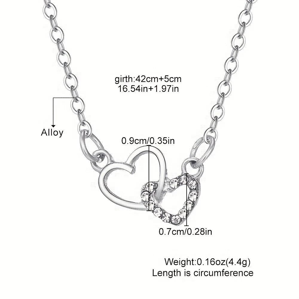Dual Heart Silver Plating Necklace