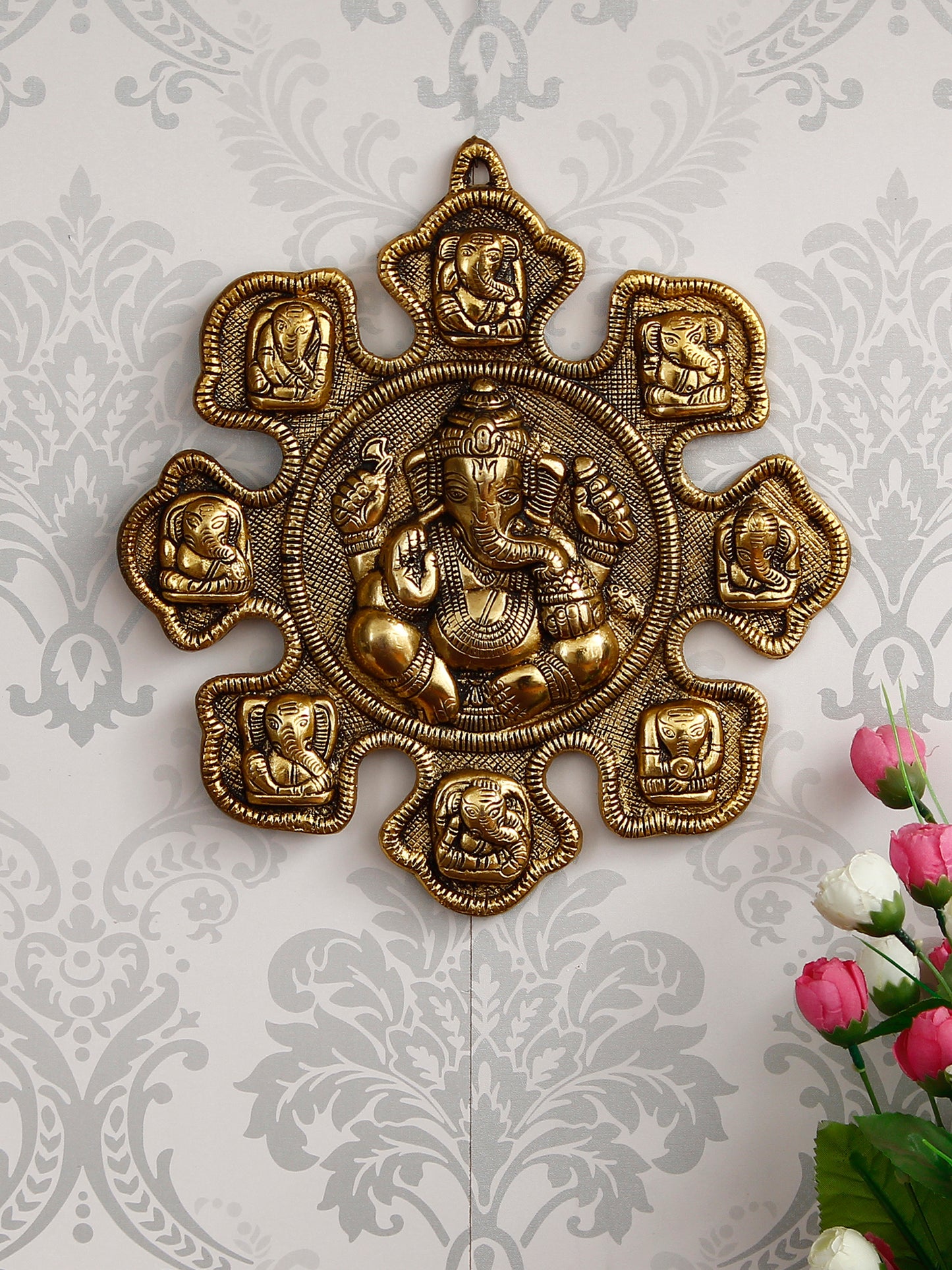 9 variants of Lord Ganesha Goldenl Wall Hanging