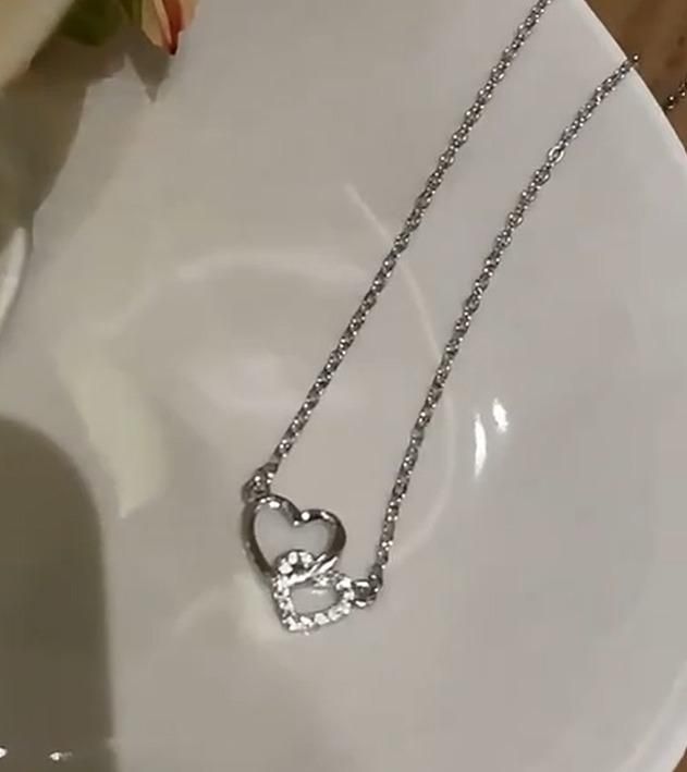 Dual Heart Silver Plating Necklace