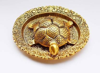Tortoise on Plate with Golden Border Vastu Yantra