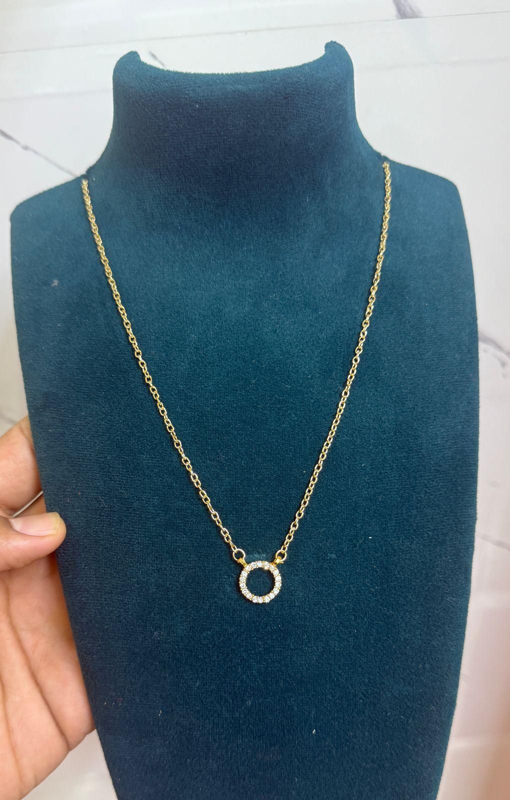 Gold-Toned Stone Pendant Necklace
