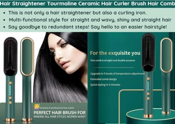Professional Hair Straightener & Curler Brush