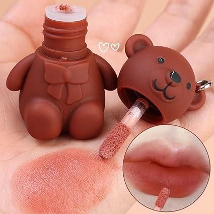 2-in-1 Keychain Bear Matte Lipstick (Pack of 2)