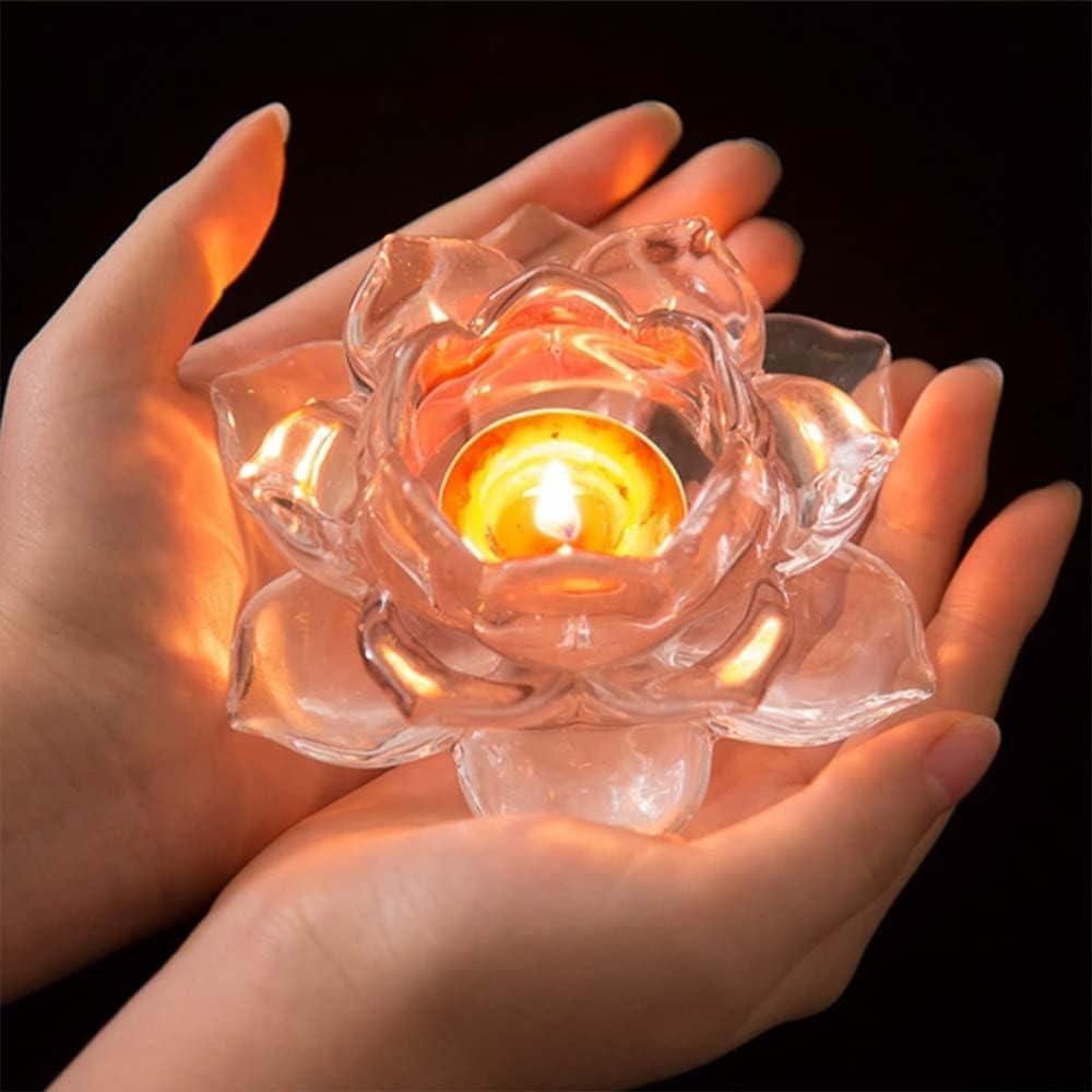 Glass Lotus Flower ight Candle Holder