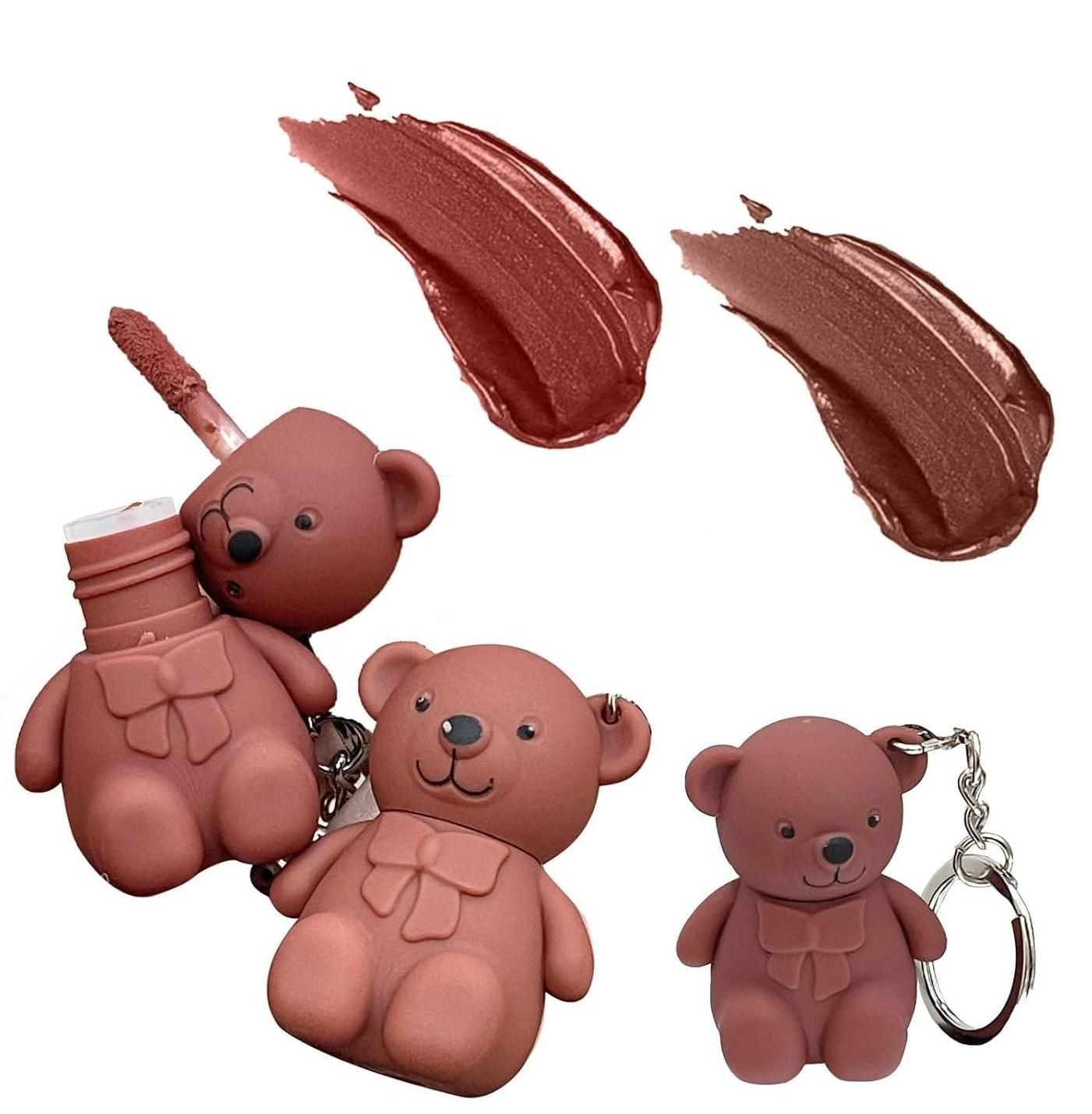 2-in-1 Keychain Bear Matte Lipstick (Pack of 2)