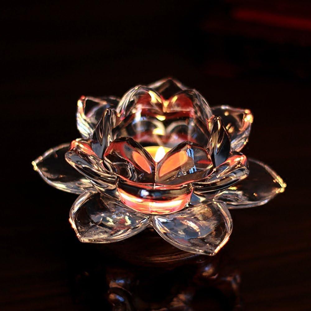Glass Lotus Flower ight Candle Holder