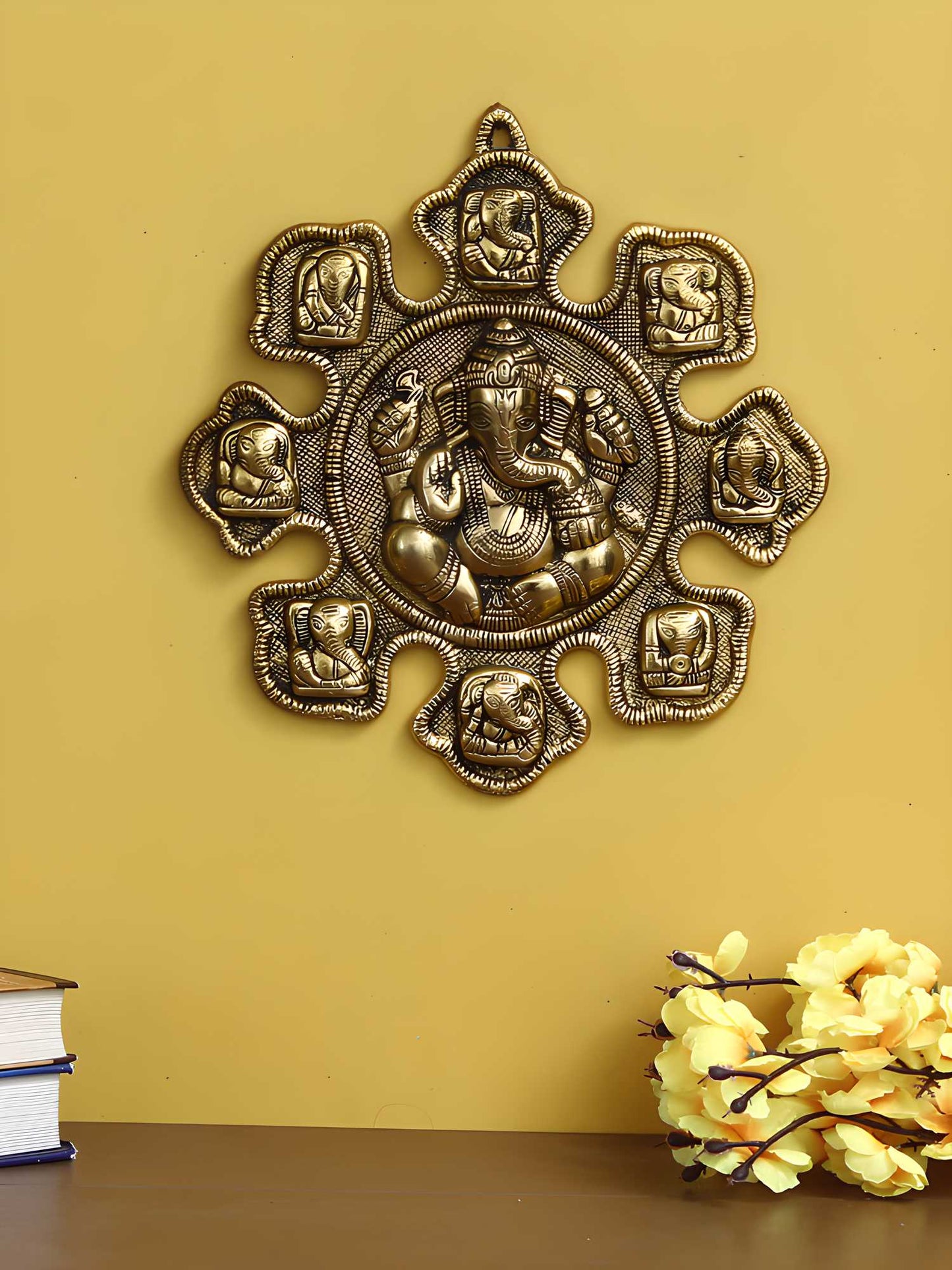 9 variants of Lord Ganesha Goldenl Wall Hanging