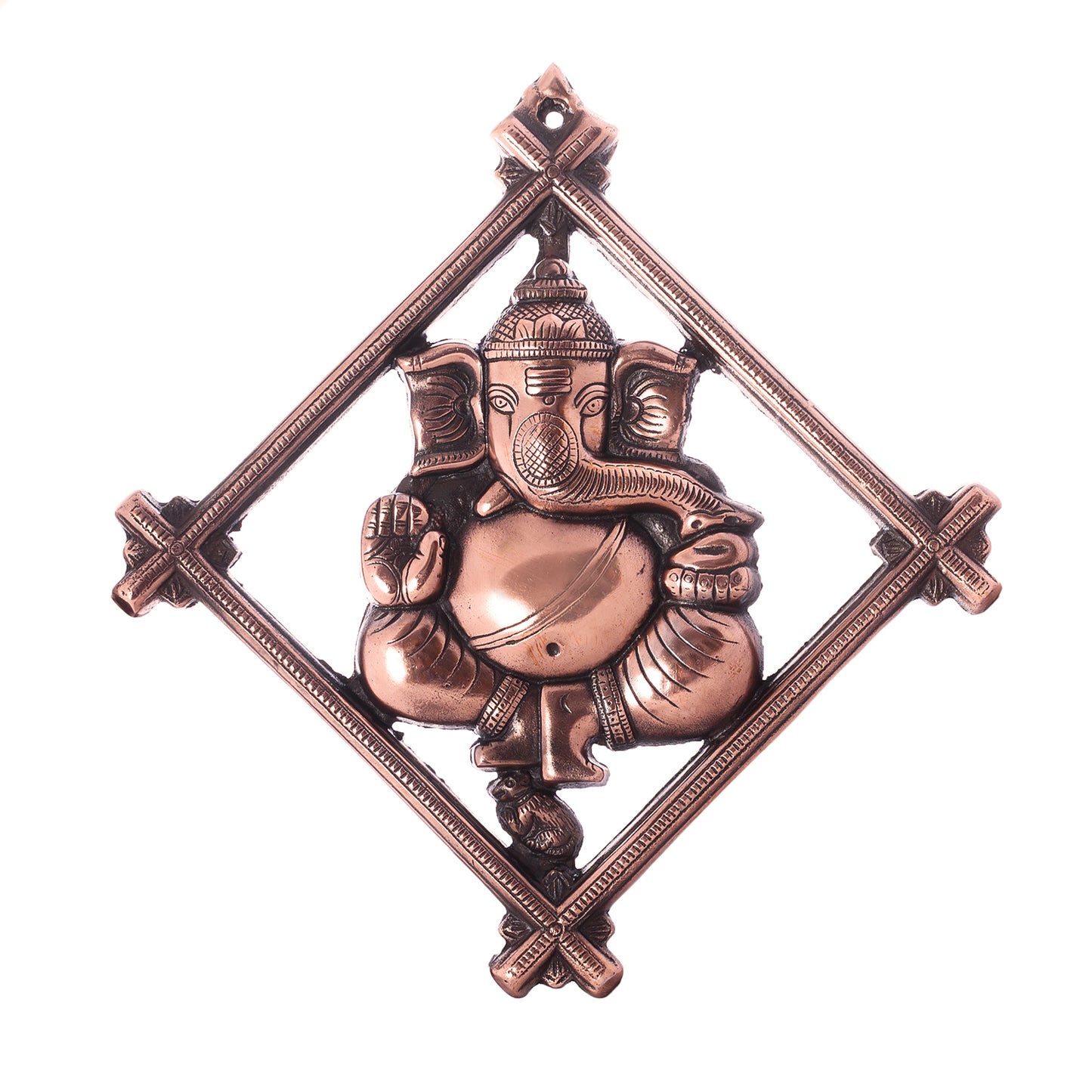 Lord Ganesha on Rhombus Frame Wall Hanging