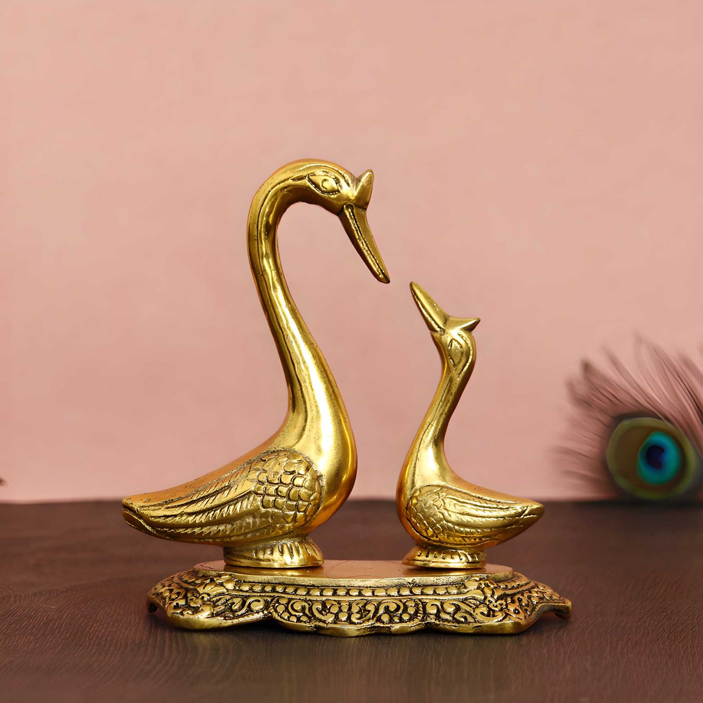 Loving Golden Swan Couple