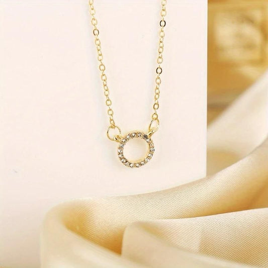 Gold-Toned Stone Pendant Necklace