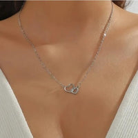 Dual Heart Silver Plating Necklace