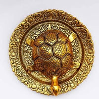 Tortoise on Plate with Golden Border Vastu Yantra