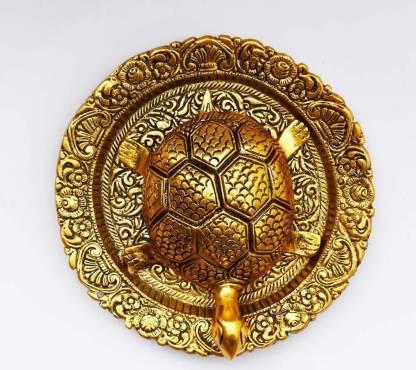 Tortoise on Plate with Golden Border Vastu Yantra