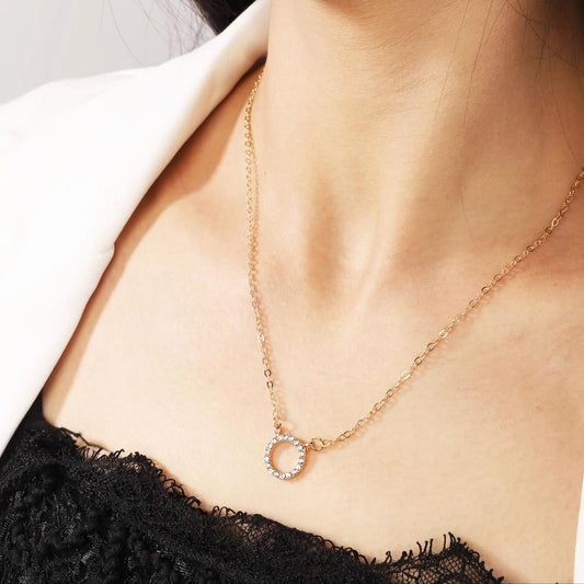 Gold-Toned Stone Pendant Necklace