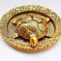 Tortoise on Plate with Golden Border Vastu Yantra
