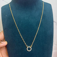 Gold-Toned Stone Pendant Necklace