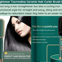 Professional Hair Straightener & Curler Brush