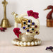 Handcrafted Peacock With Stones Tea Light Holder