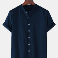 TRYTHIS Cotton Solid Half Sleeves Polo Neck Mens Shirt