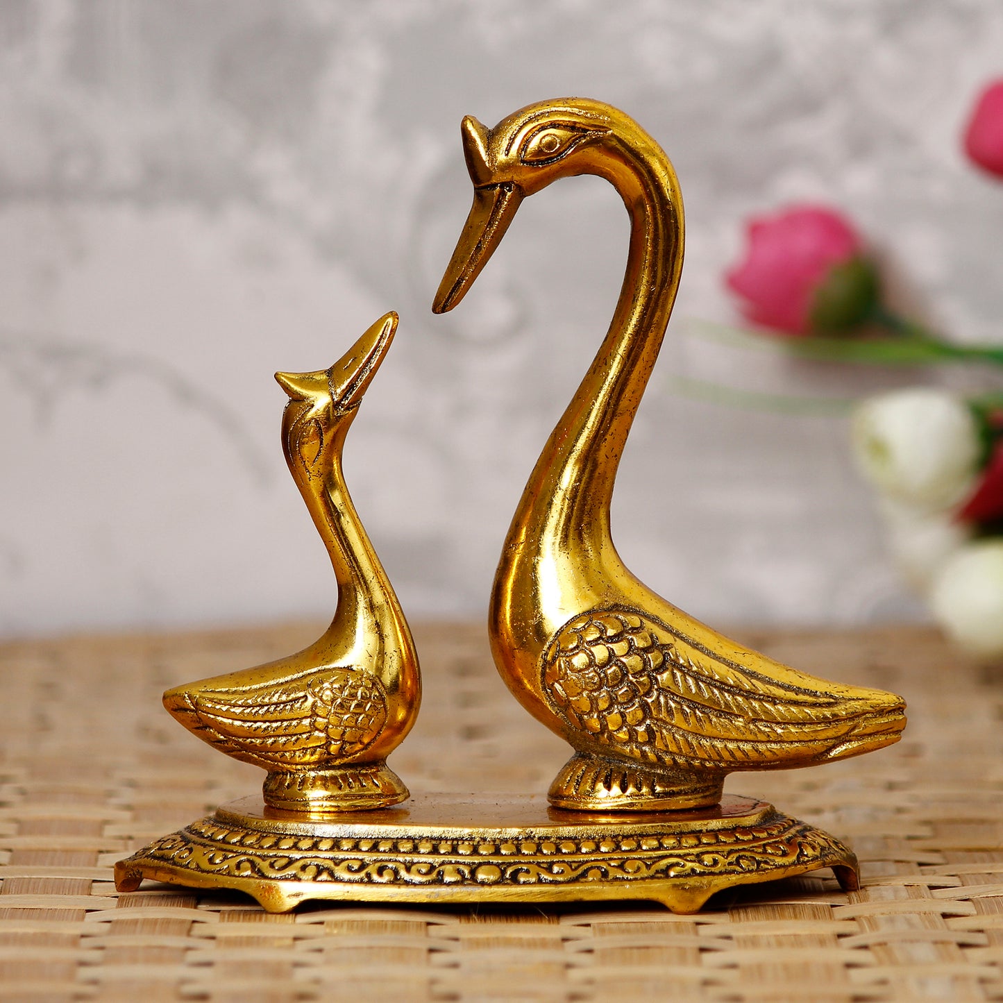 Loving Golden Swan Couple