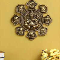 9 variants of Lord Ganesha Goldenl Wall Hanging