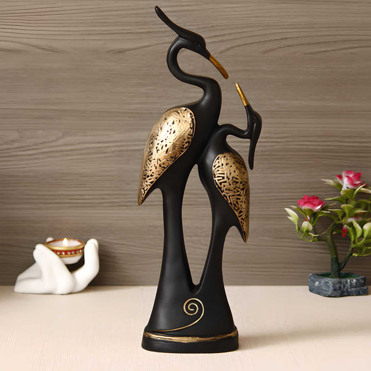 Black Loving Swan Couple Showpiece