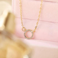 Gold-Toned Stone Pendant Necklace