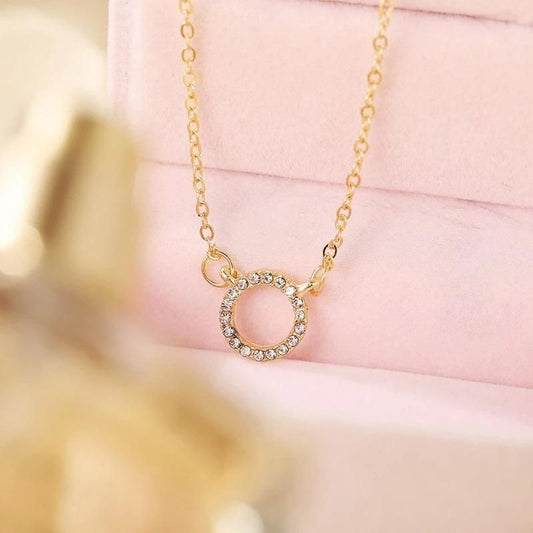Gold-Toned Stone Pendant Necklace