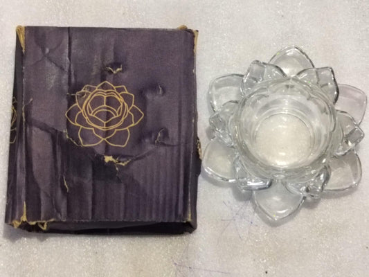Glass Lotus Flower ight Candle Holder