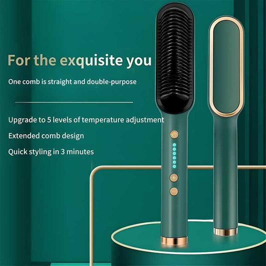 Professional Hair Straightener & Curler Brush
